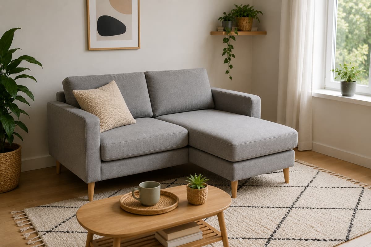 Adoptez le mini canapé d’angle pour un gain de place dans un petit salon