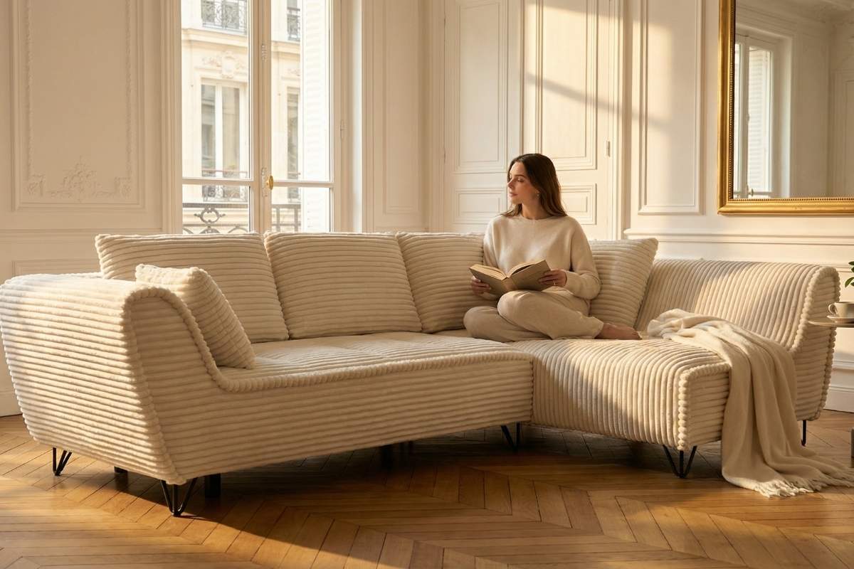 Le canapé convertible en velours côtelé : la dernière tendance aussi pratique qu'esthétique