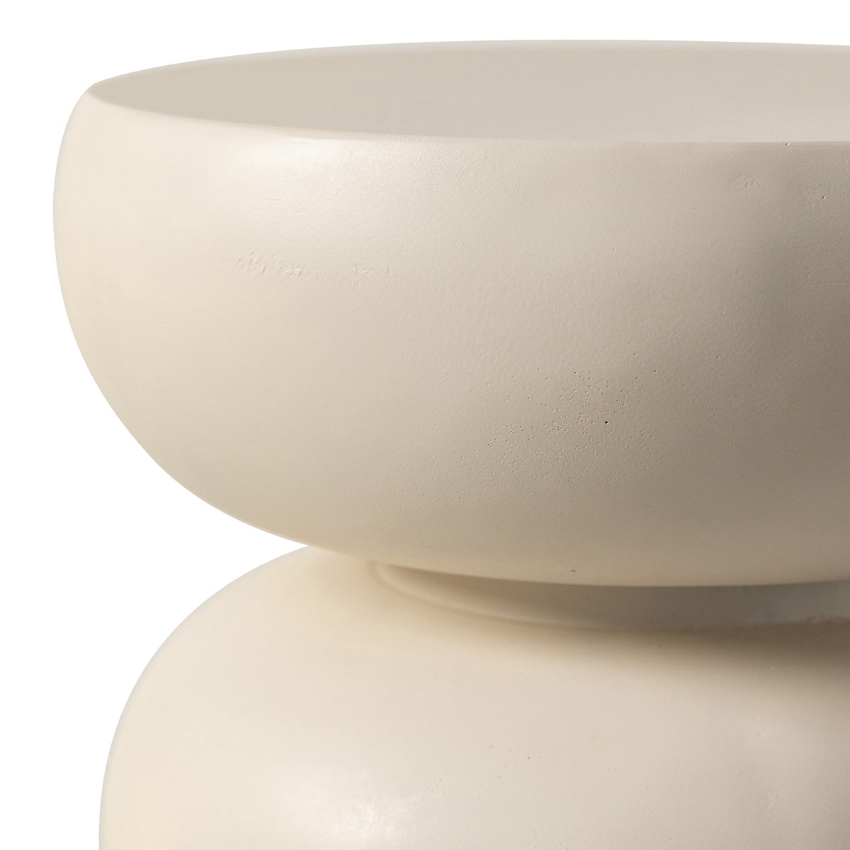 Table d'appoint ronde ø37cm - Effet ciment beige - LIA