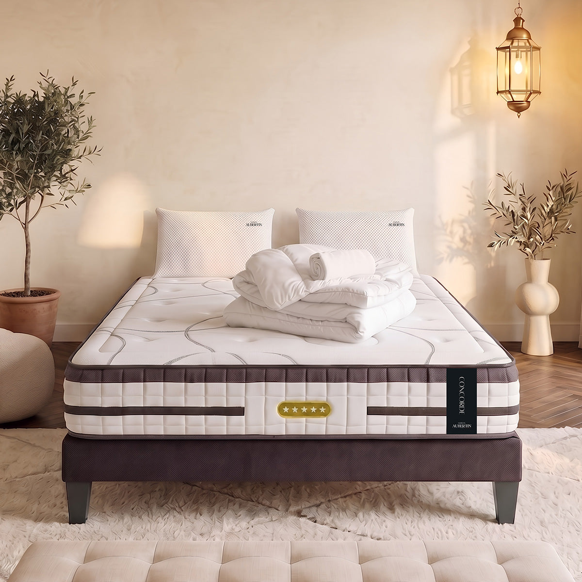 Prêt-à-dormir CONCORDE avec Sommier AURORE et Accessoires