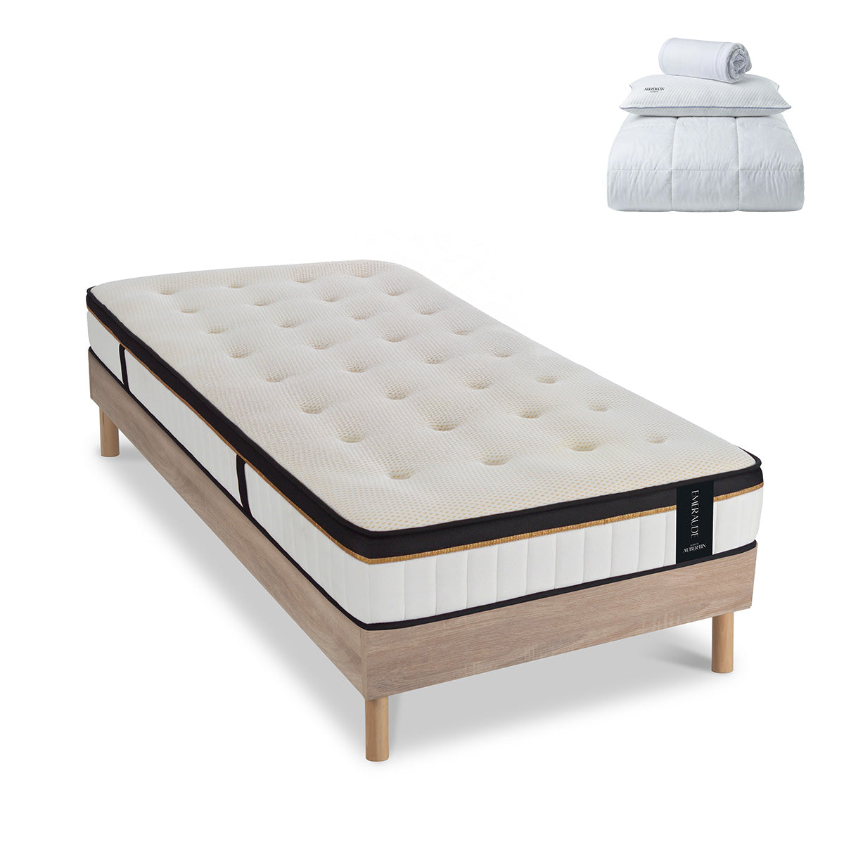 Prêt-à-dormir ÉMERAUDE avec Sommier SÉLÉNA et Accessoires