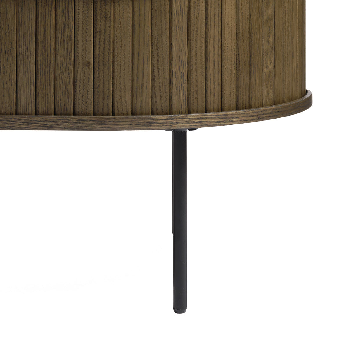 Table basse ovale 120 cm 2 portes - Bois - ALBA