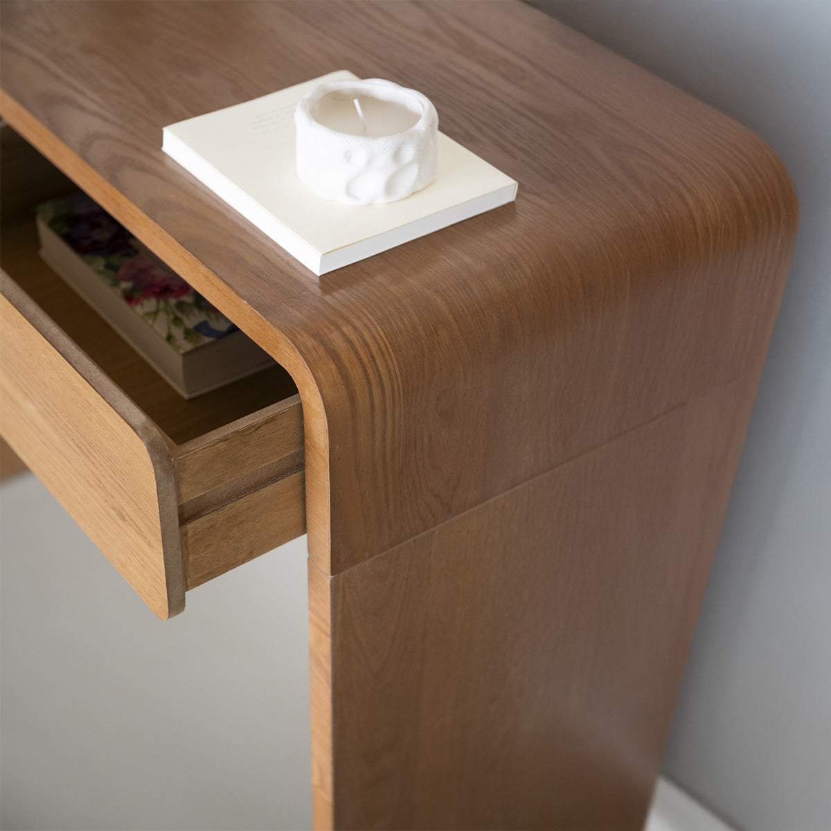 Console 90 cm 2 tiroirs - Bois foncé - BORGO