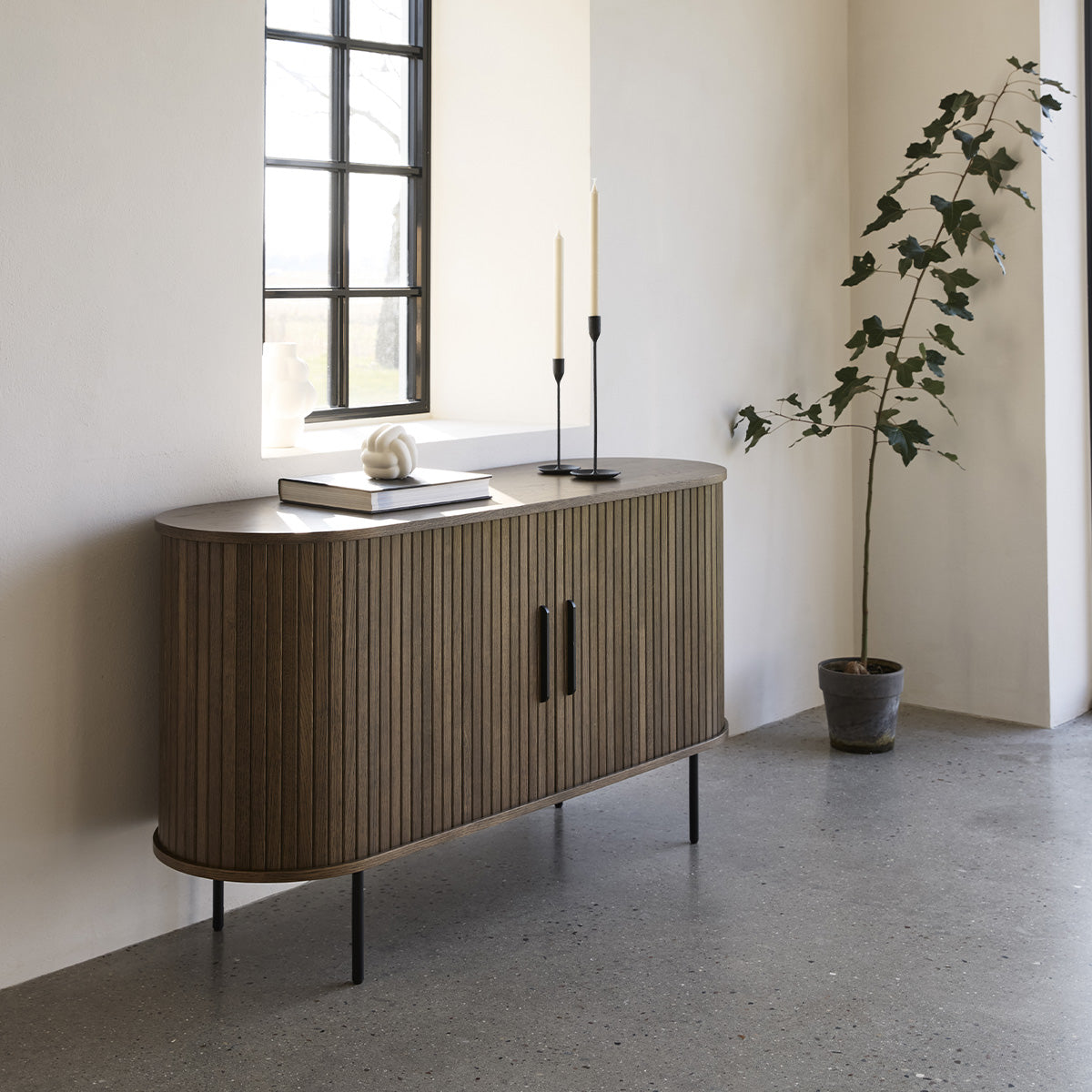 Buffet 140 cm 2 portes - Bois - ALBA