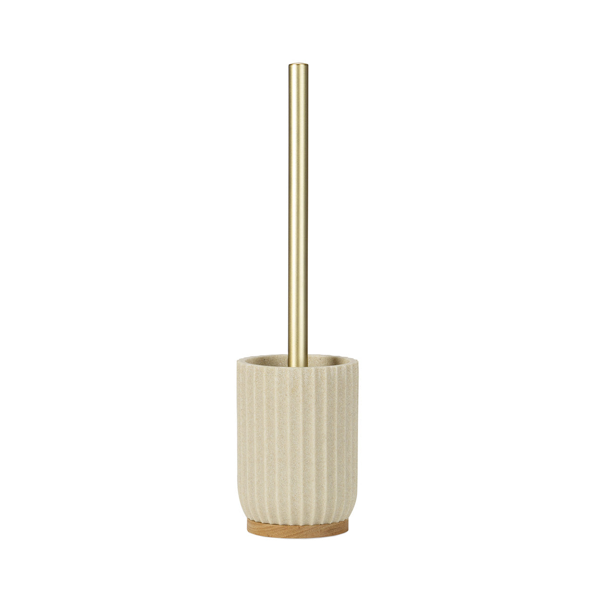 Brosse WC - Résine beige et bois - OCEANO