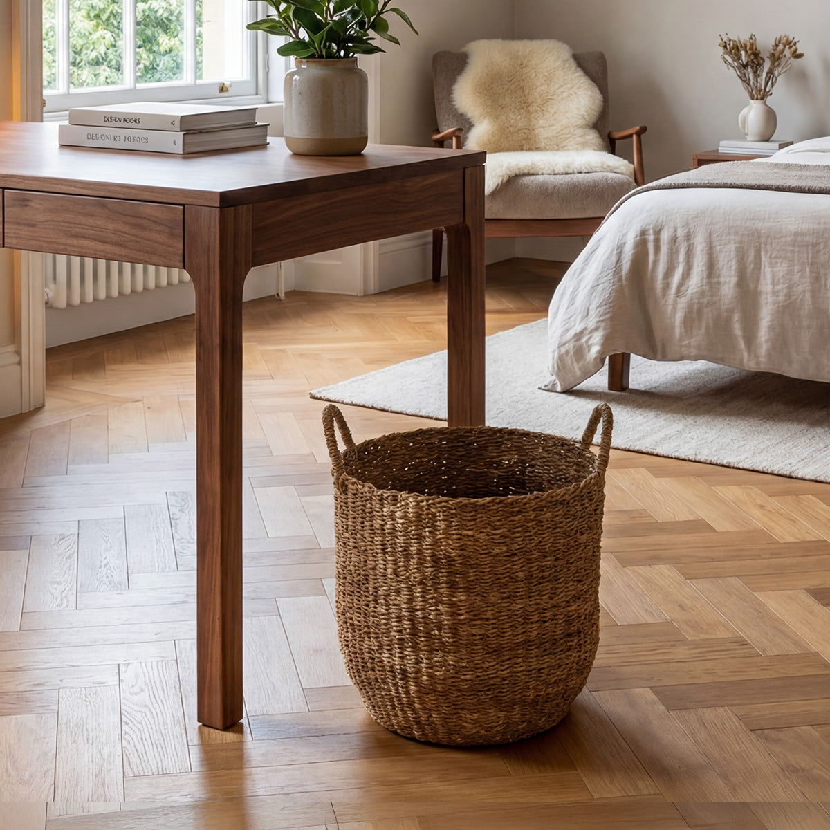Panier jonc de mer naturel - NATURE