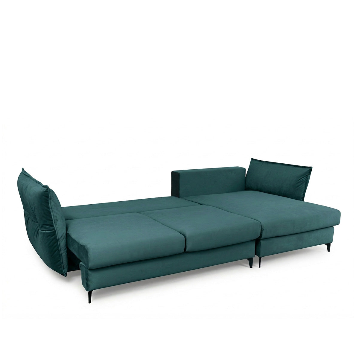Canapé d'angle convertible - 3 places - Velours - VERDURO