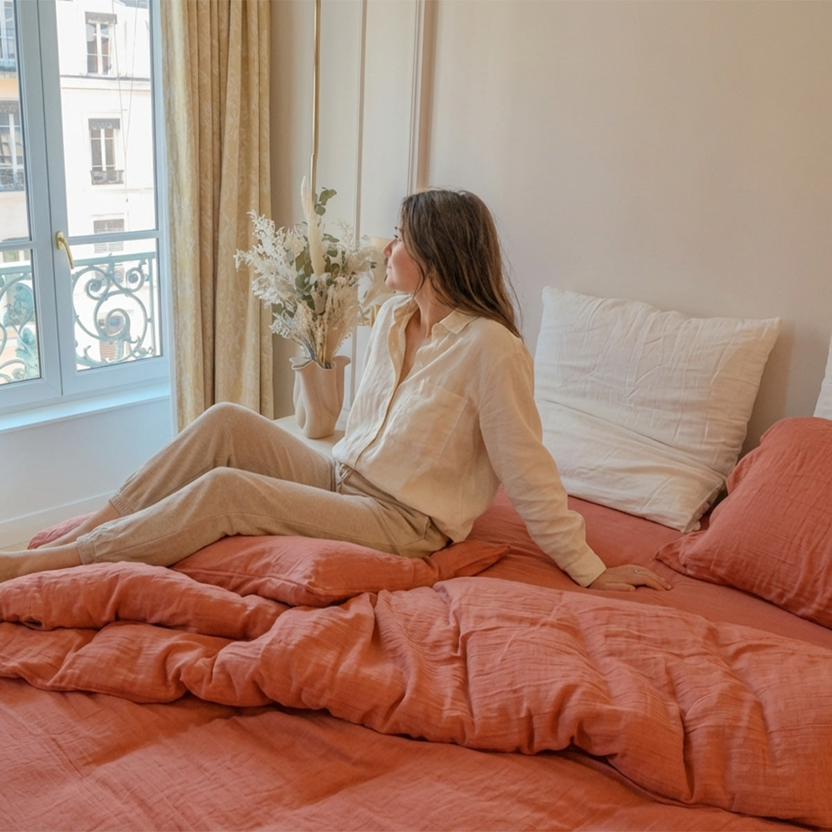 Parure de lit - Gaze de coton - LOUISE