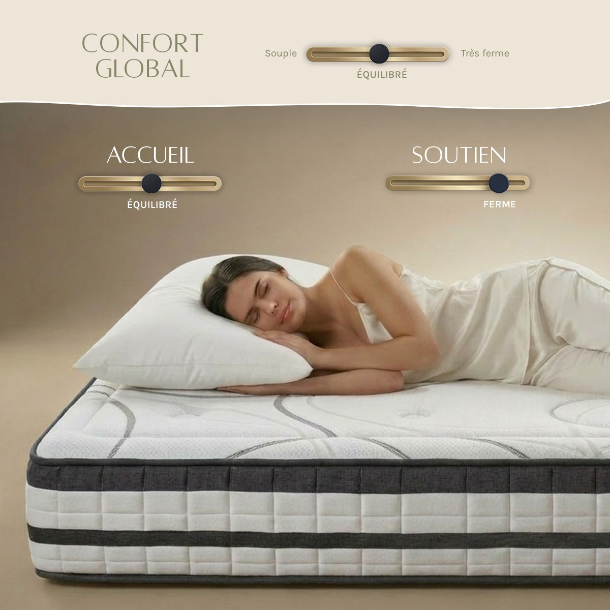 Prêt-à-dormir CONCORDE avec Sommier SÉLÉNA et Accessoires
