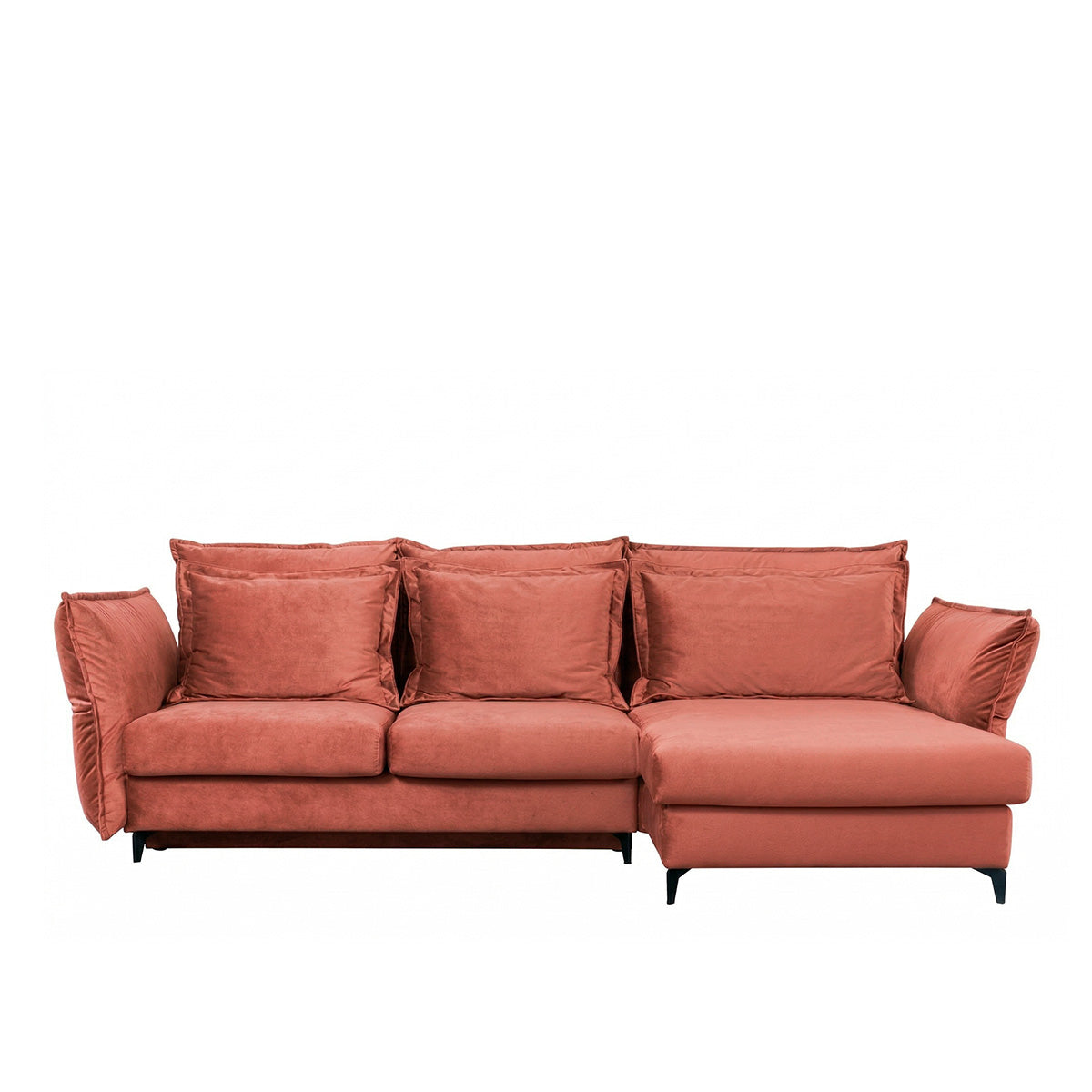 Canapé d'angle convertible - 3 places - Velours - VERDURO