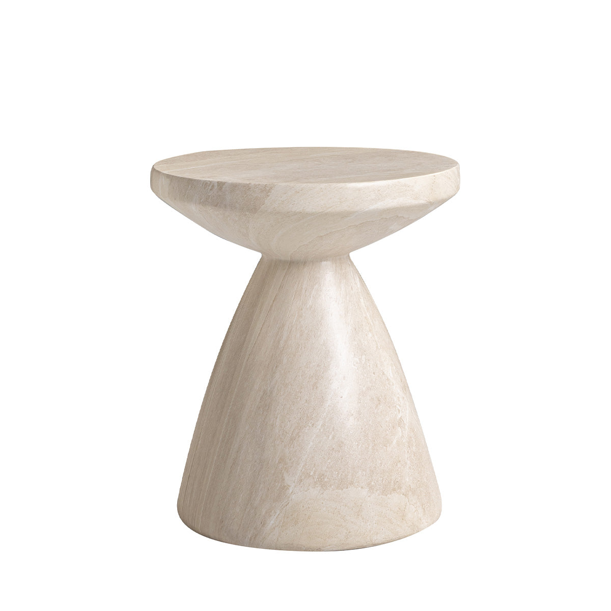 Table d'appoint ronde ø45cm - Effet travertin - SABBIA