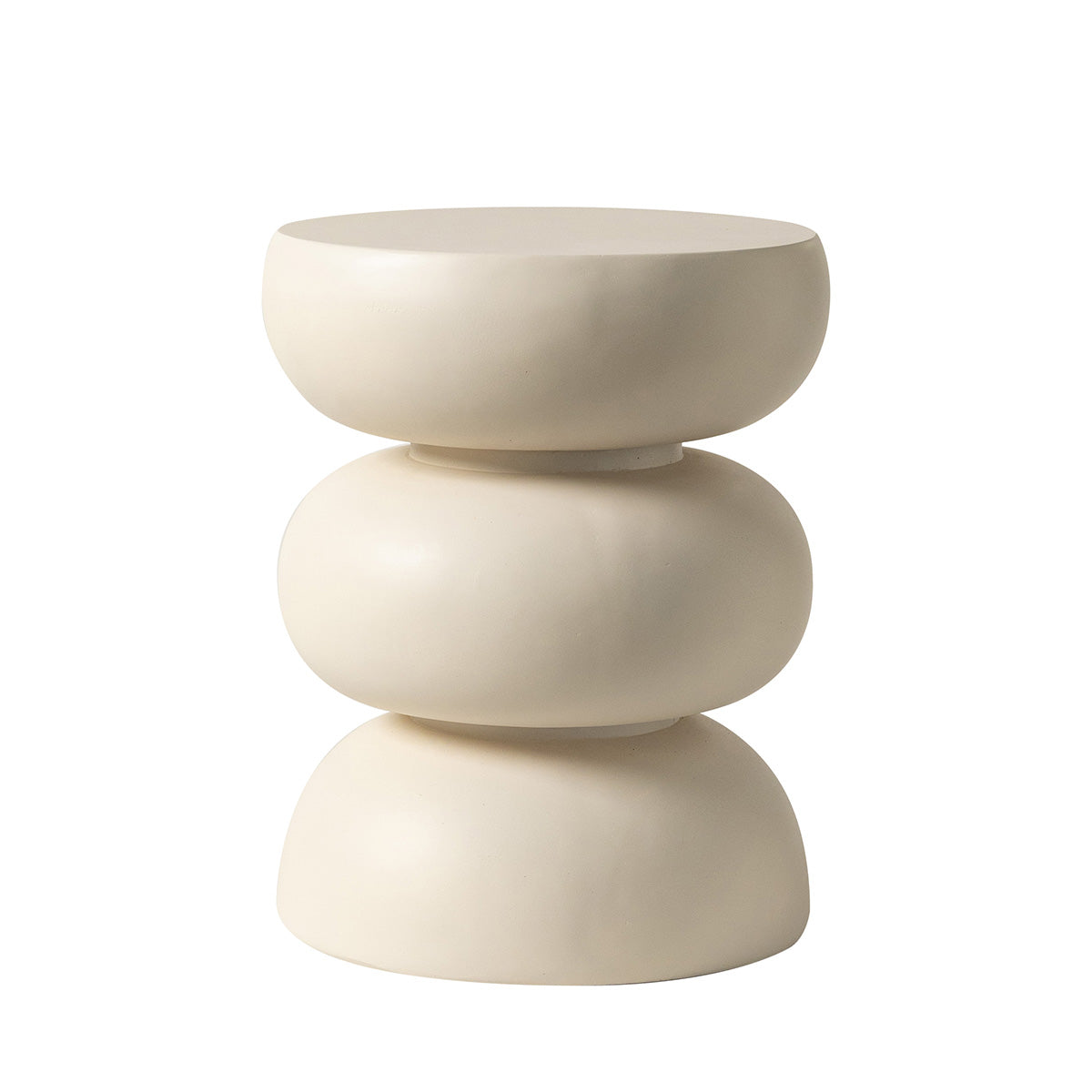 Table d'appoint ronde ø37cm - Effet ciment beige - LIA