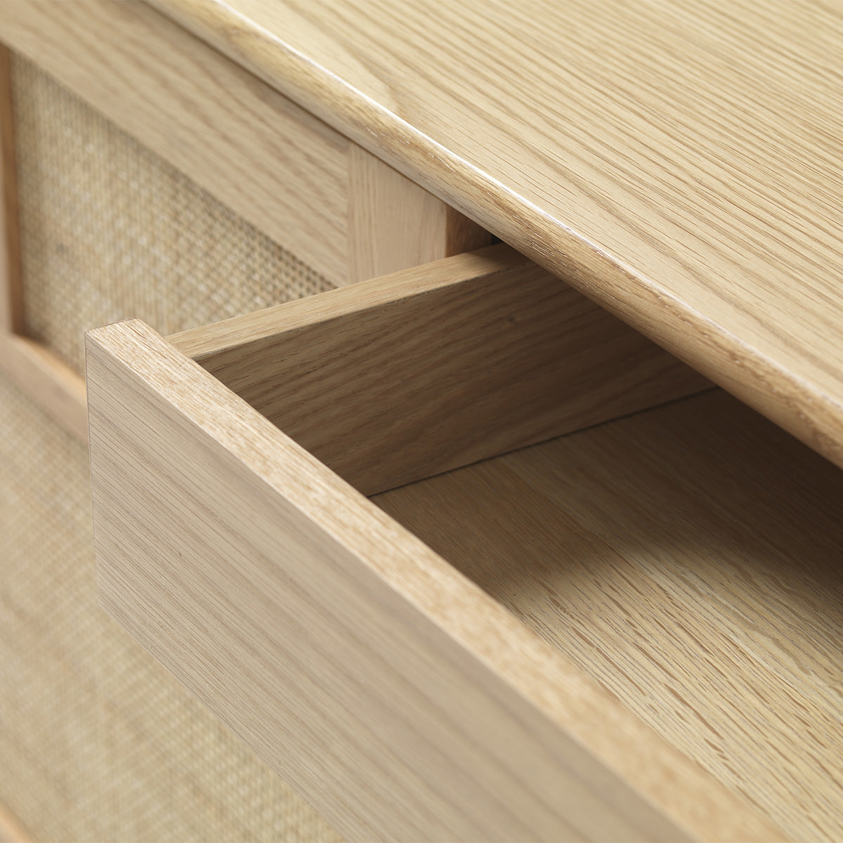 Buffet 180 cm 2 portes - Bois et rotin - CAPRI