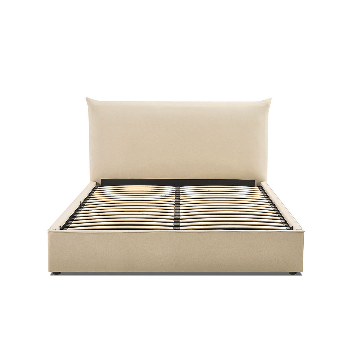 Lit coffre - Effet lin beige - OPÉRA