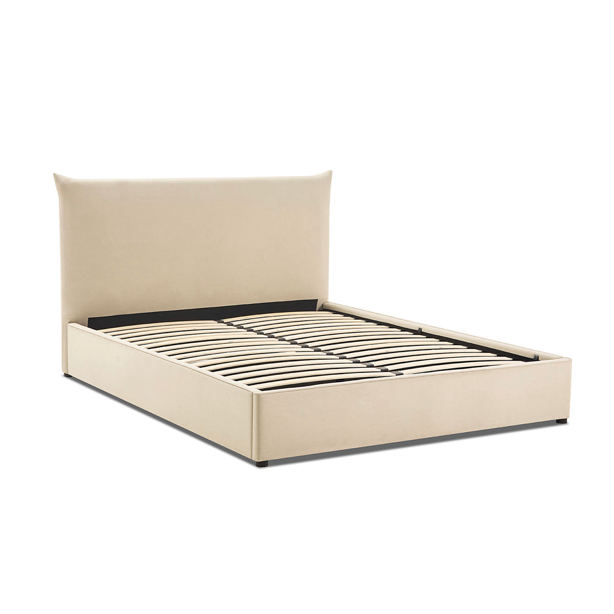 Lit coffre - Effet lin beige - OPÉRA