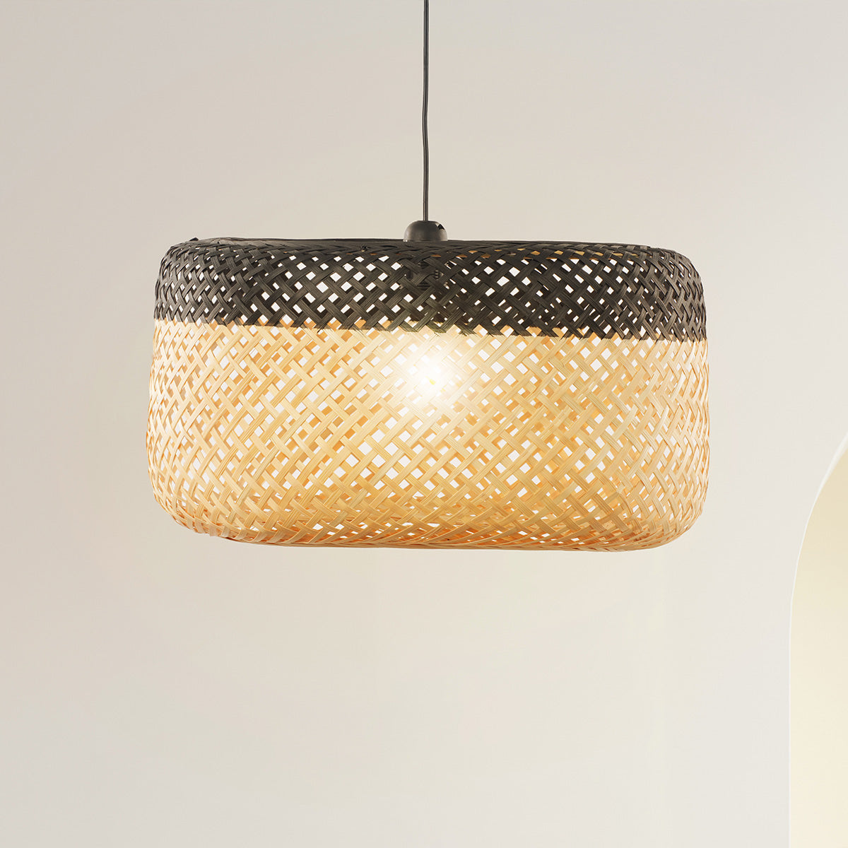 Suspension bambou bicolore - RONDE