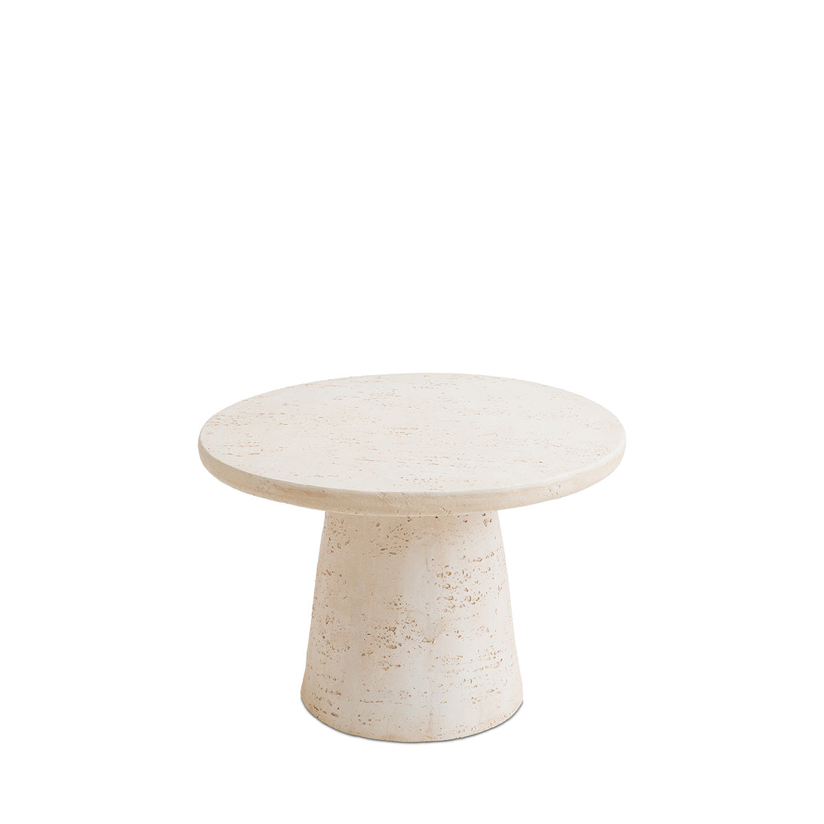 Table basse ronde ø60 cm - Effet travertin - JUNO