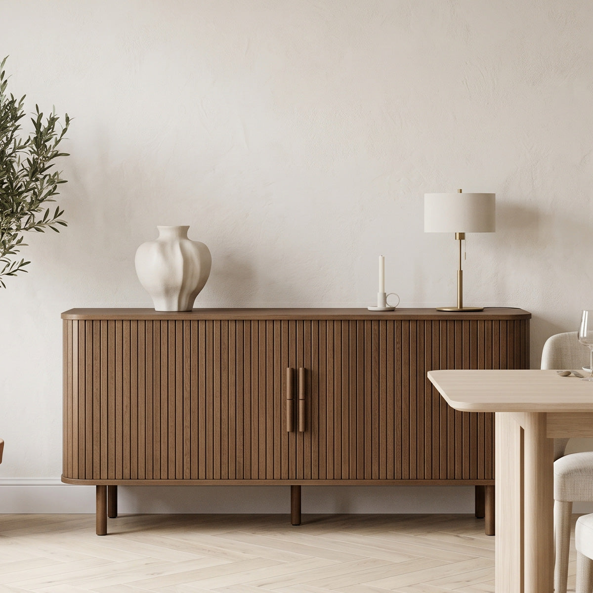 Buffet 160 cm 2 portes - Bois - OLBIA
