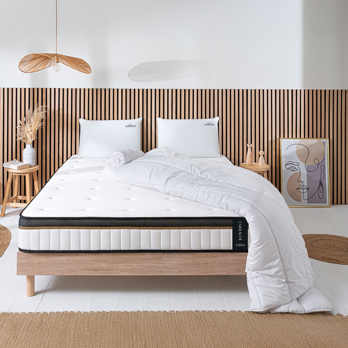 Prêt-à-dormir ÉMERAUDE avec Sommier SÉLÉNA et Accessoires