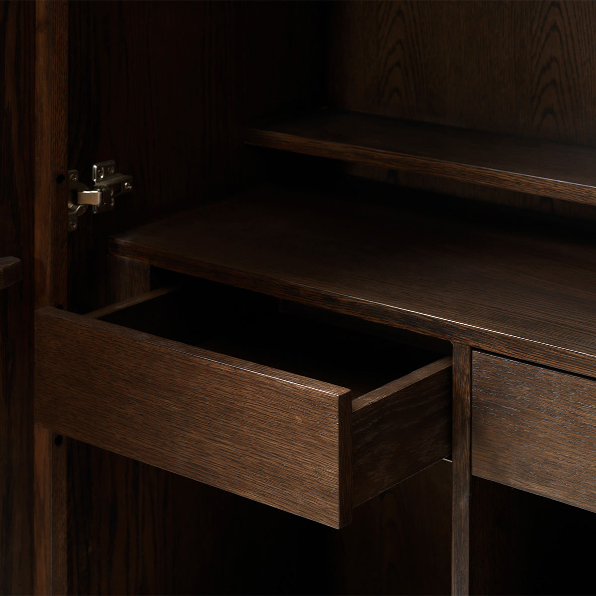 Buffet haut 2 portes 2 tiroirs - Bois foncé - POSADA