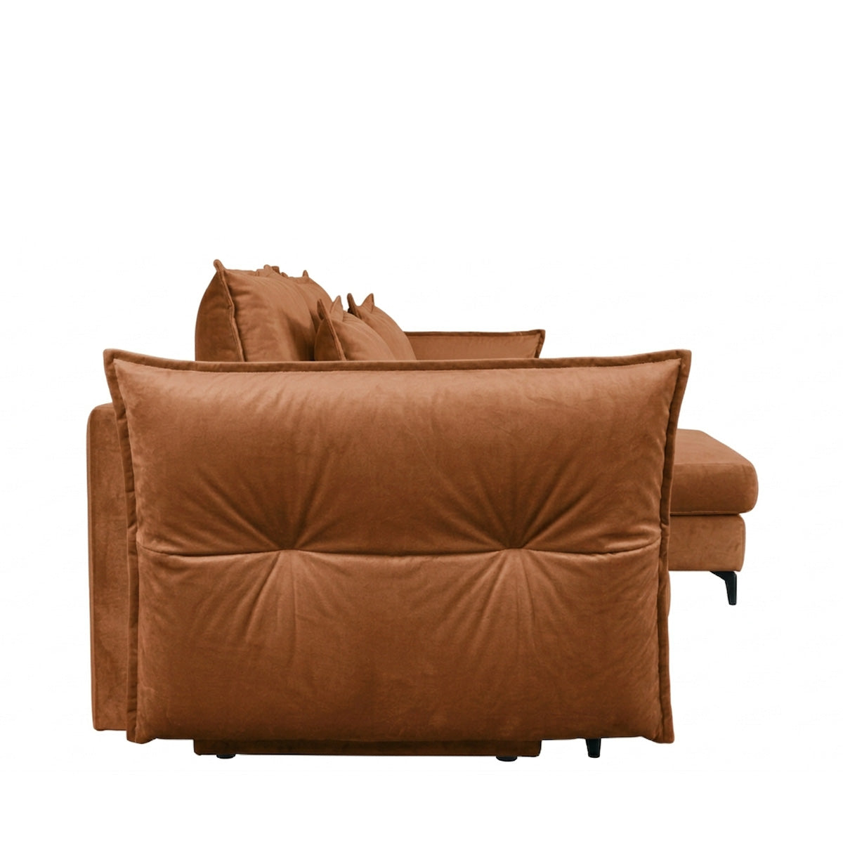 Canapé d'angle convertible - 3 places - Velours - VERDURO