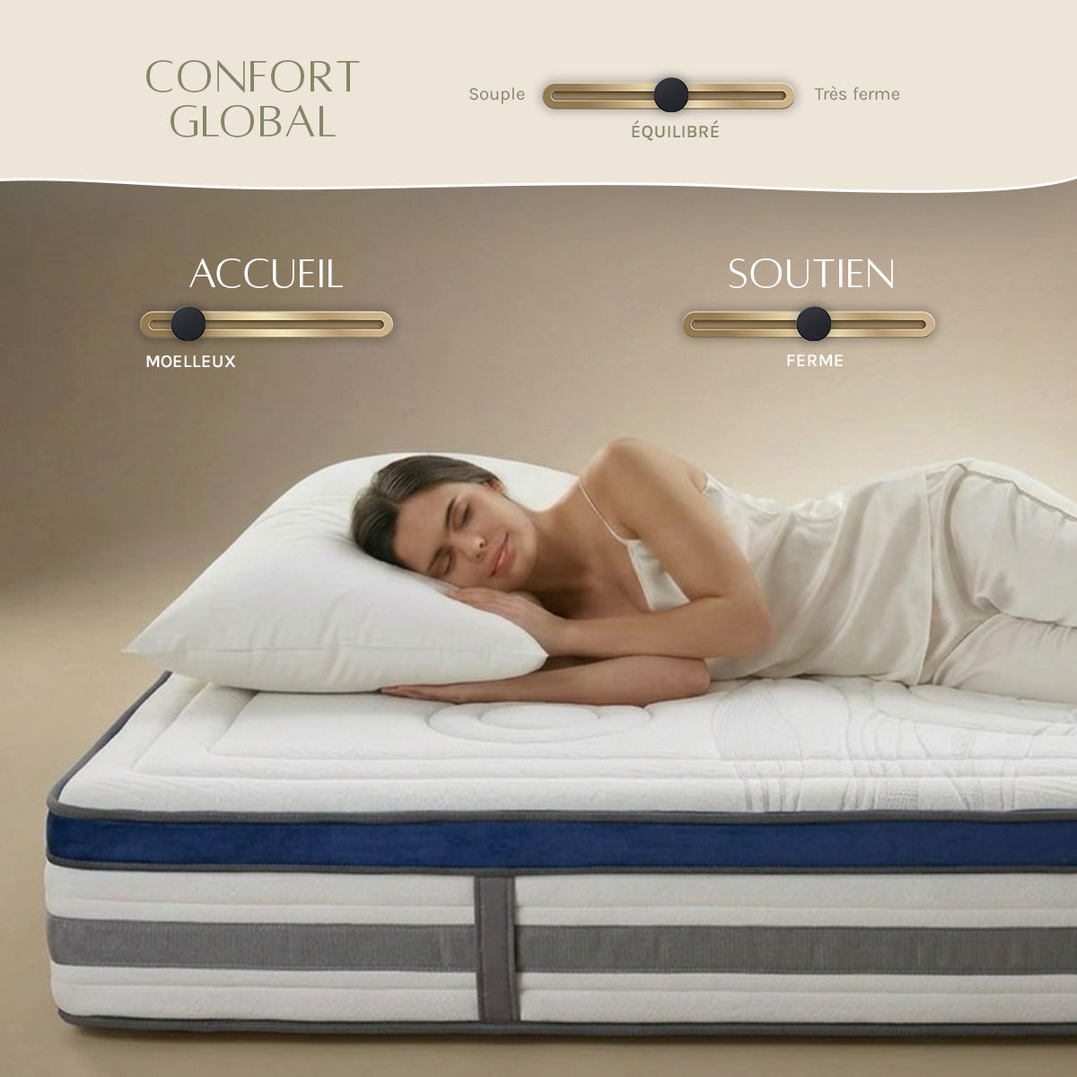 Prêt-à-dormir QUINTESSENCE avec Sommier AURORE et Accessoires