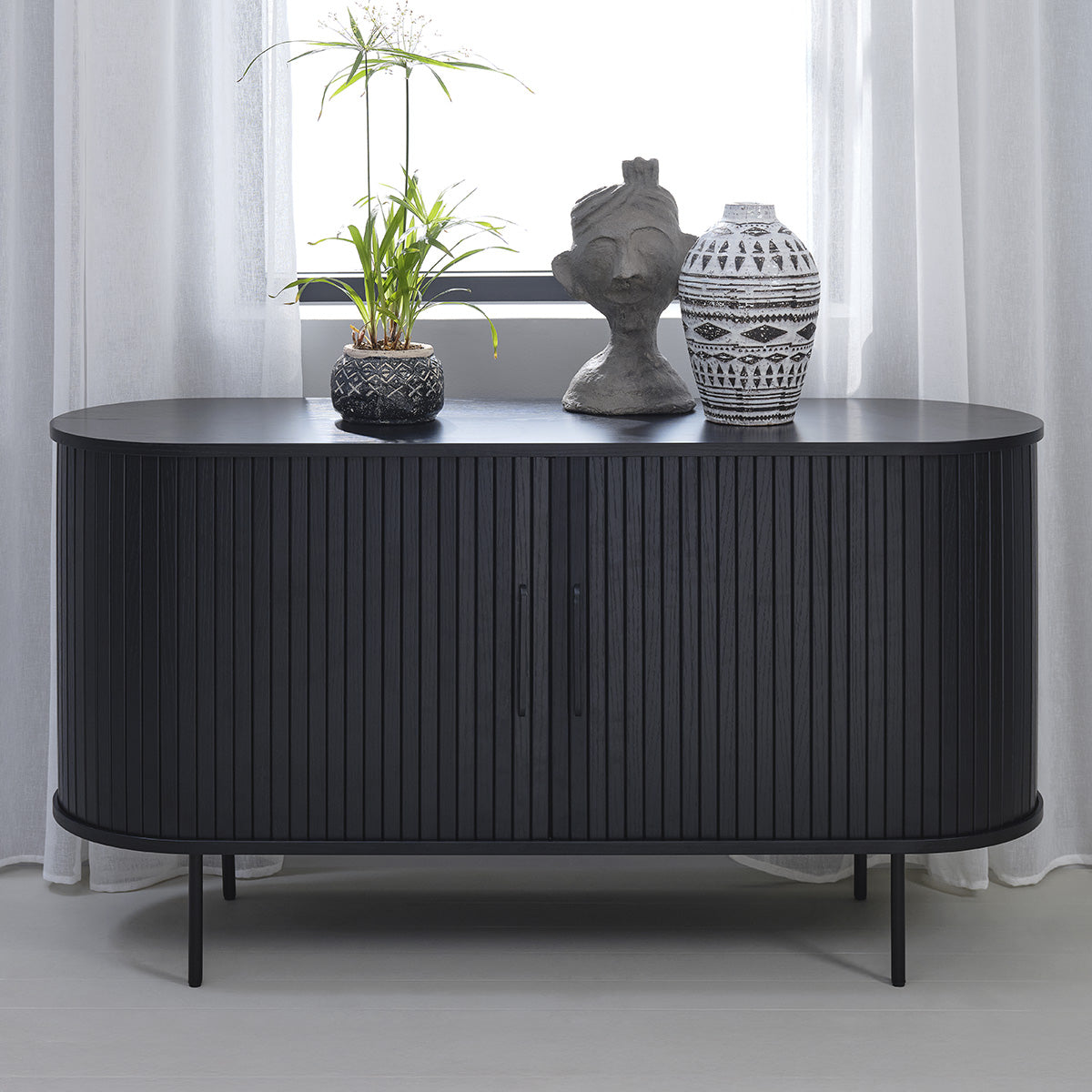 Buffet 140 cm 2 portes - Bois - ALBA