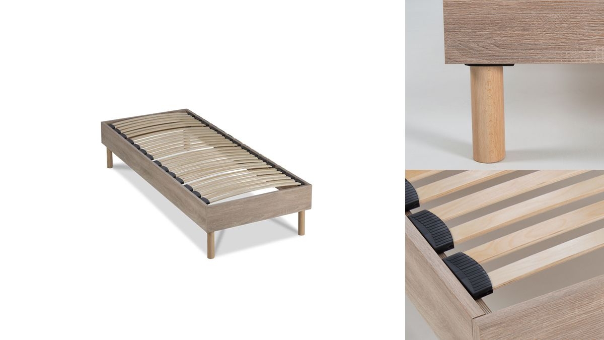 Ensemble | Matelas ALTESSE - Mémoire de Forme | Sommier KIT BOIS