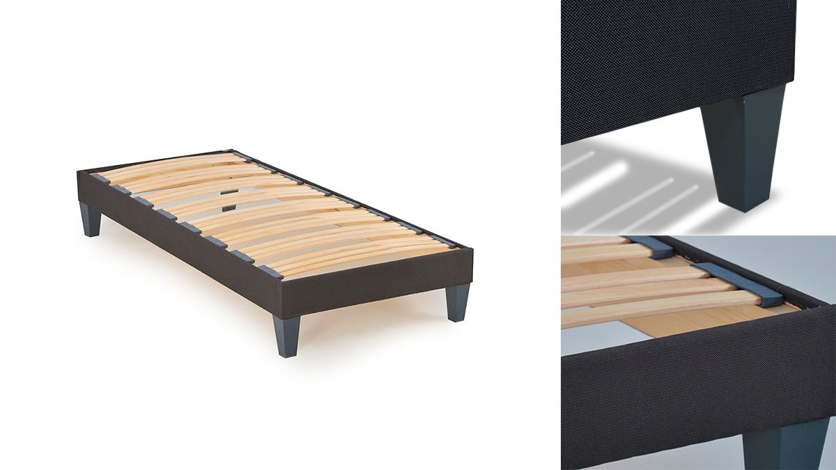 Ensemble | Matelas AUBERTIN - Ressorts Ensachés | Sommier KIT TISSU - Gris anthracite