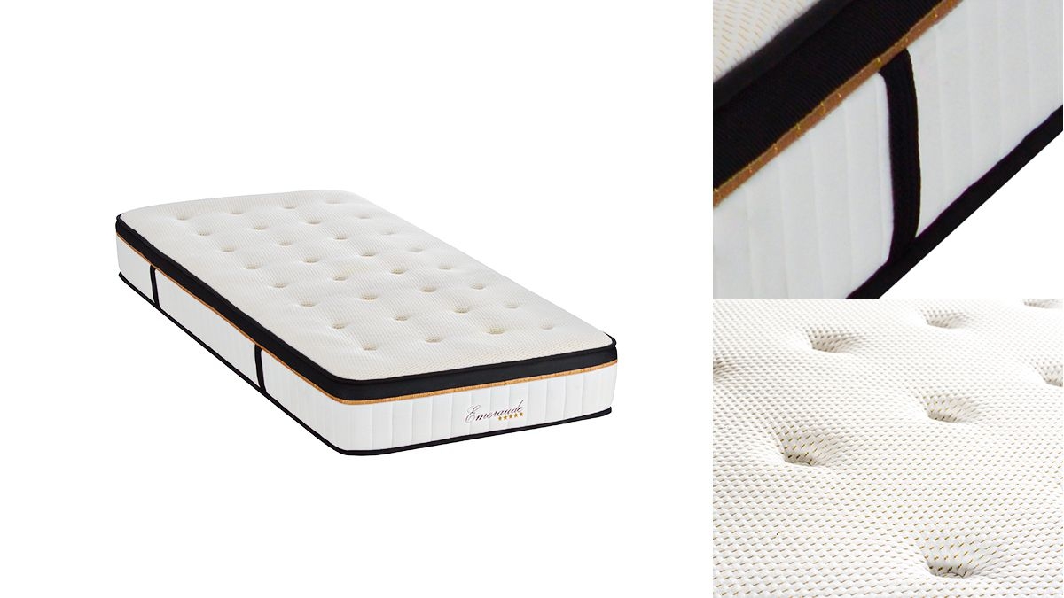 Ensemble | Matelas EMERAUDE - Mémoire de Forme | Sommier KIT BOIS