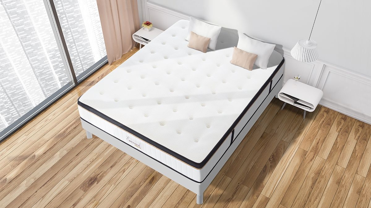 Ensemble | Matelas EMERAUDE - Mémoire de Forme | Sommier KIT BOIS