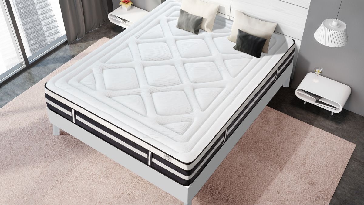 Ensemble | Matelas CALLIOPE - Mémoire de Forme | Sommier KIT BOIS