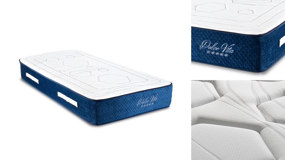 Ensemble | Matelas DOLCE VITA Ressorts Ensachés | Sommier KIT BOIS