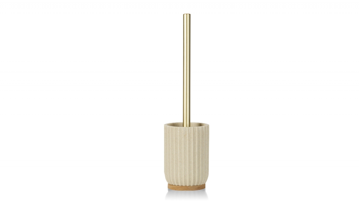 Brosse WC en resine beige Oceano