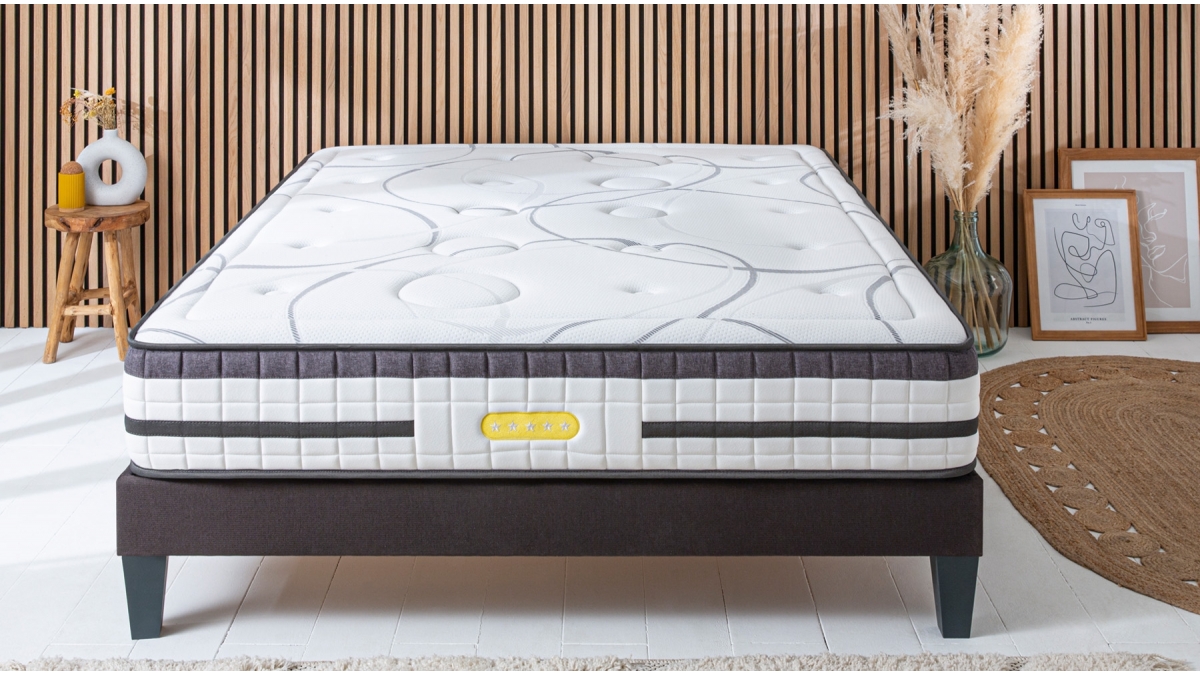 Matelas CONCORDE - Ressorts Ensachés & Mémoire de Forme - 26 cm