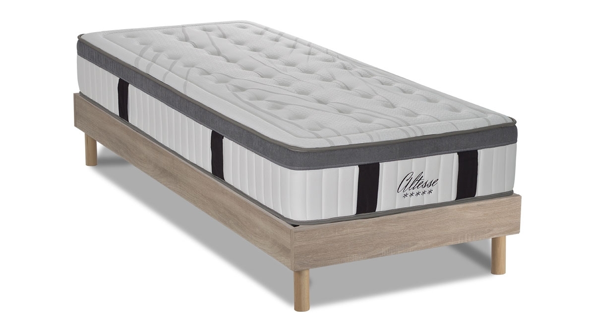 Ensemble matelas mousse Confort + et sommier 140x190 enveloppant