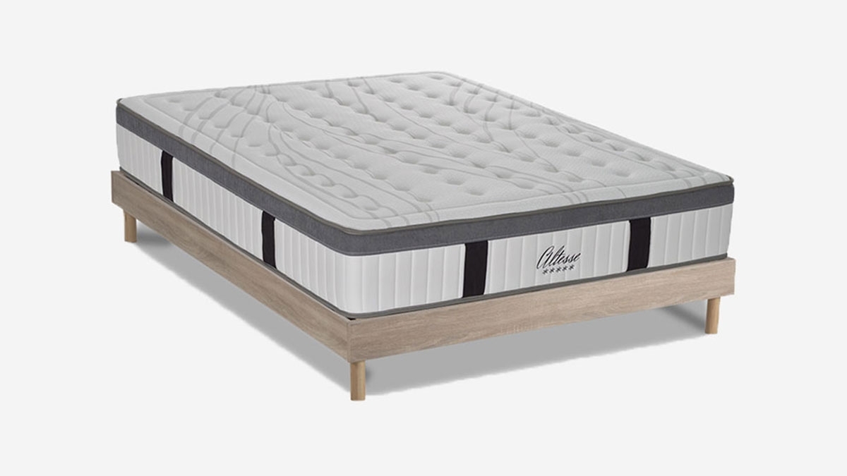 Ensemble | Matelas ALTESSE - Mémoire de Forme | Sommier KIT BOIS