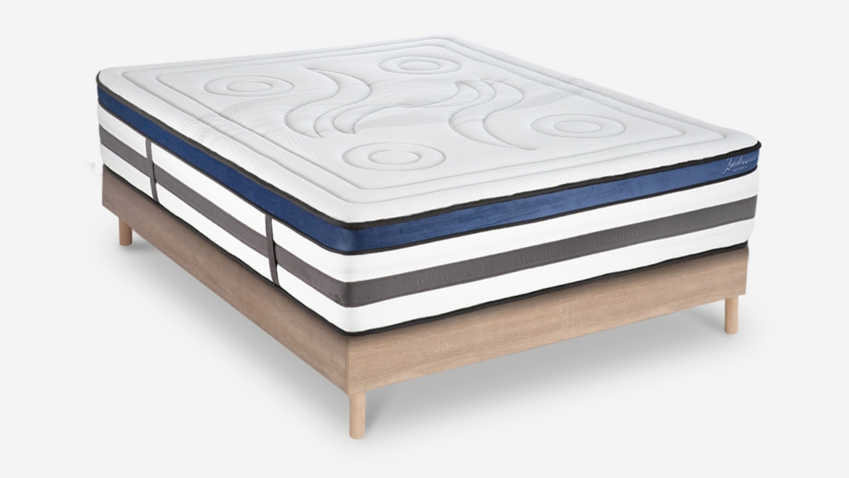 Ensemble | Matelas QUINTESSENCE - Mémoire de Forme | Sommier KIT BOIS