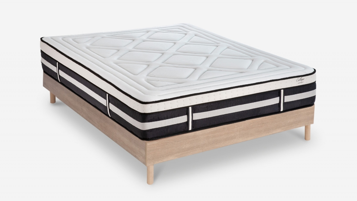 Ensemble | Matelas CALLIOPE - Mémoire de Forme | Sommier KIT BOIS