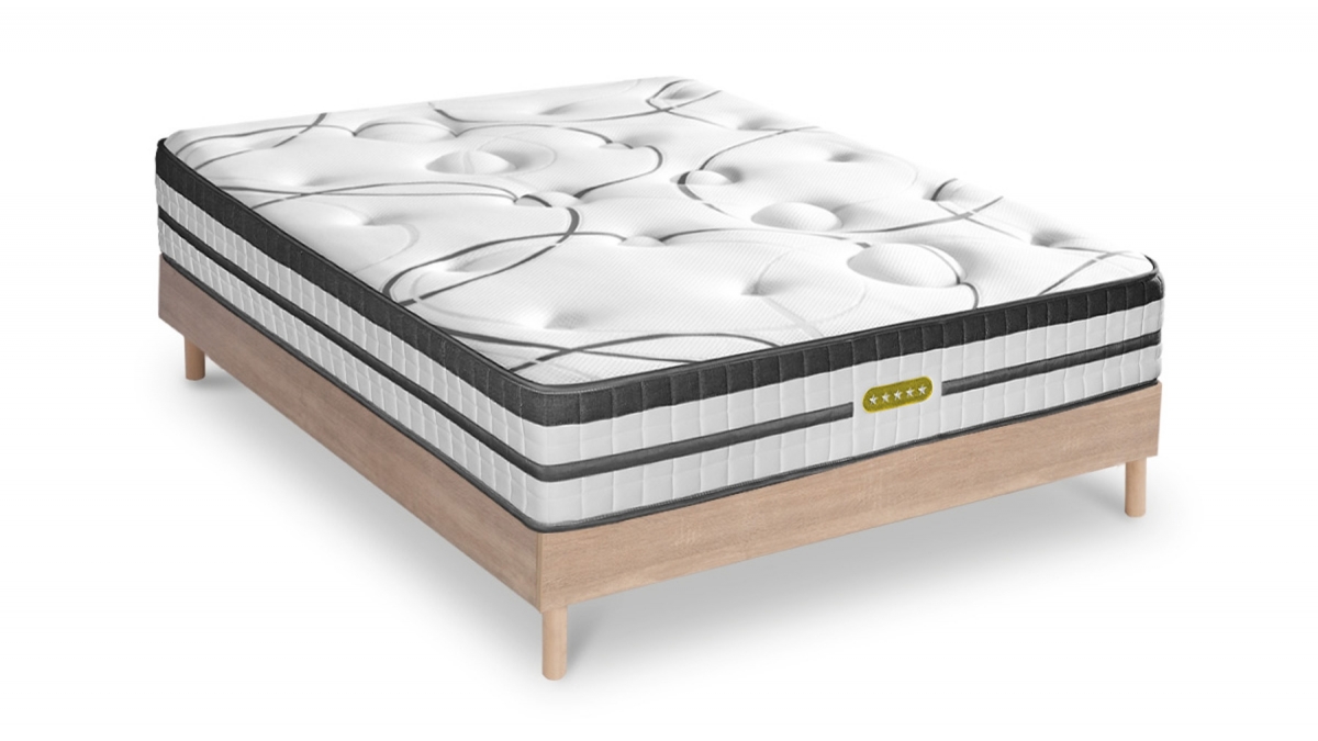 Ensemble Matelas à Ressorts ensachés et sommier 140x190 CONCORDE