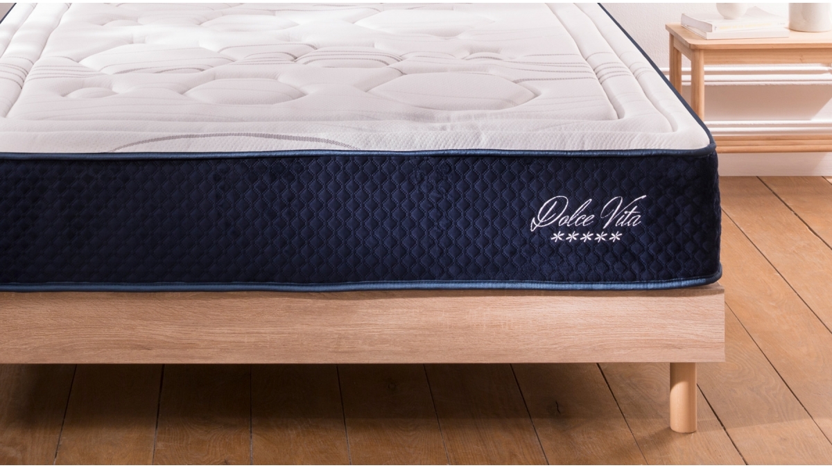 Ensemble | Matelas DOLCE VITA Ressorts Ensachés | Sommier KIT BOIS