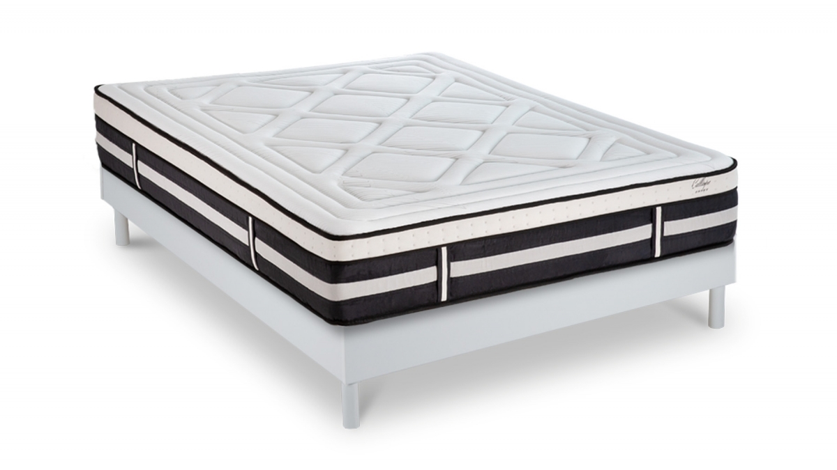 Ensemble | Matelas CALLIOPE - Mémoire de Forme | Sommier KIT BOIS