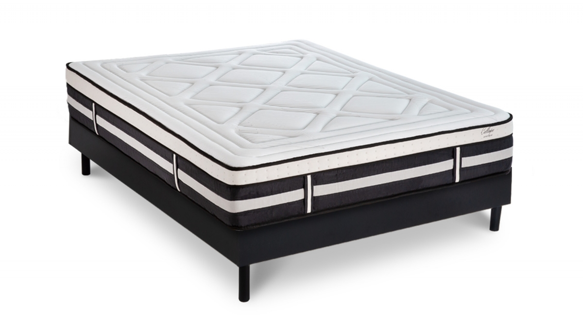 Ensemble | Matelas CALLIOPE - Mémoire de Forme | Sommier KIT BOIS