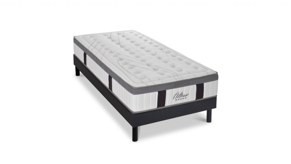 Ensemble | Matelas ALTESSE - Mémoire de Forme | Sommier KIT BOIS