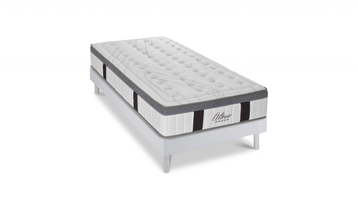 Ensemble | Matelas ALTESSE - Mémoire de Forme | Sommier KIT BOIS