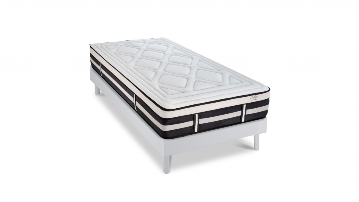 Ensemble | Matelas CALLIOPE - Mémoire de Forme | Sommier KIT BOIS