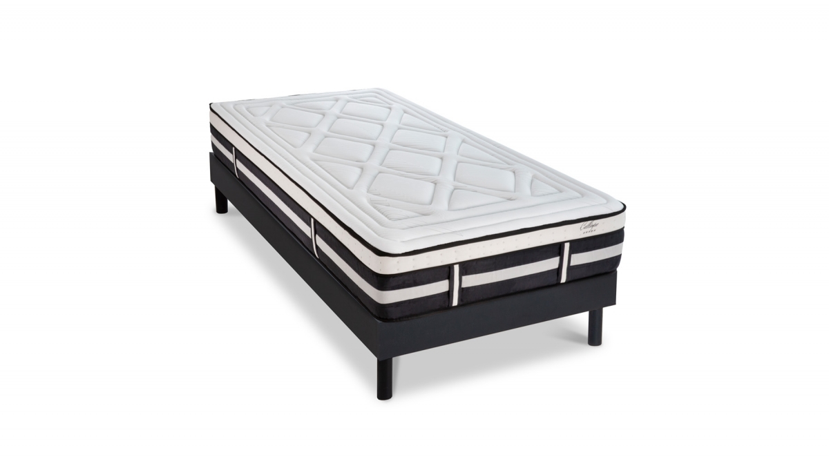 Ensemble | Matelas CALLIOPE - Mémoire de Forme | Sommier KIT BOIS