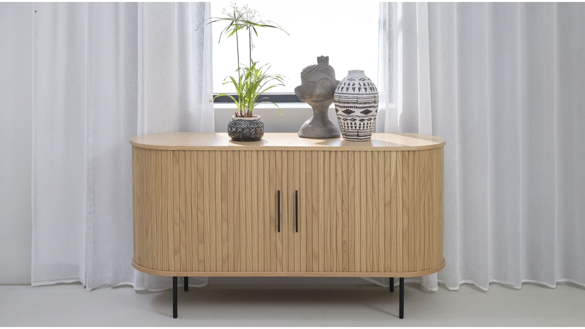 Buffet bois naturel ALBA - 140X76X45 CM