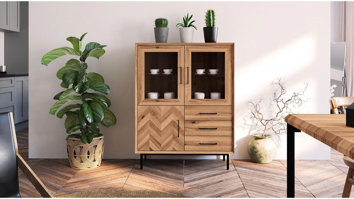 Buffet vaisselier en bois massif de hêtre Paola | Maison Aubertin