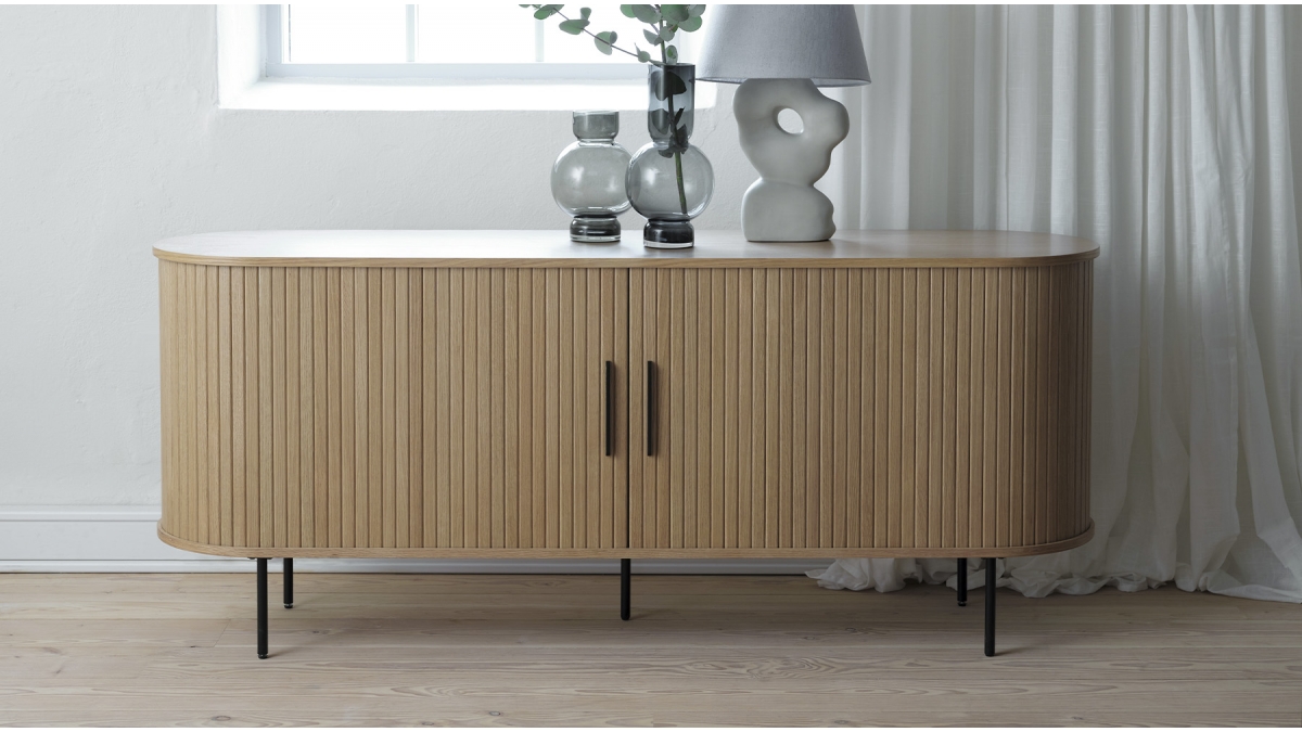 Buffet bois naturel ALBA - 180x76x45 cm